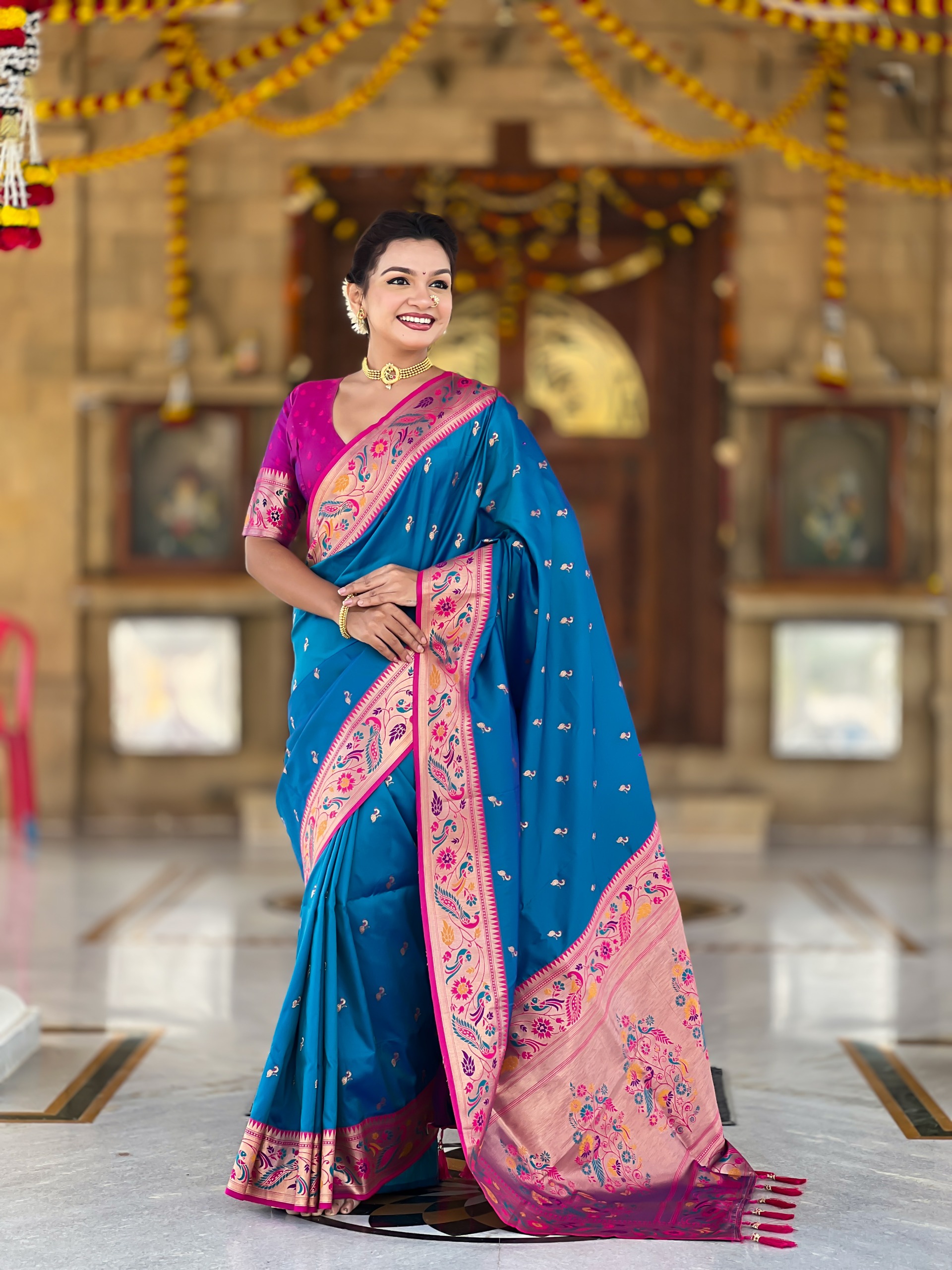 Royal Paithani Meenakari Weaving Silk Saree